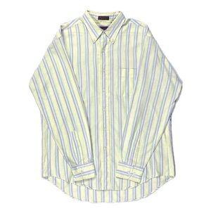 Vintage 90s Chaps Ralph Lauren yellowpurple stripe button up Mens 16.5 34-35